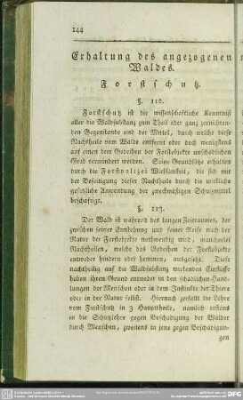 Erhaltung des angezogenen Waldes