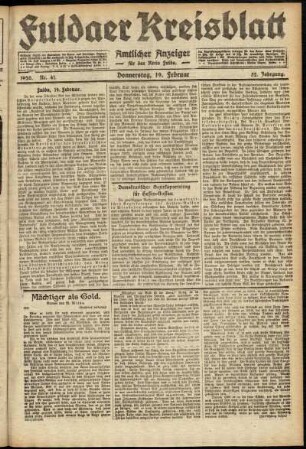 Ausgabe vom Donnerstag, den 19. Februar 1920.