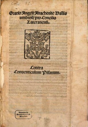 Oratio Angeli Anachorite Vallisumbrose pro concilio Lateranensi
