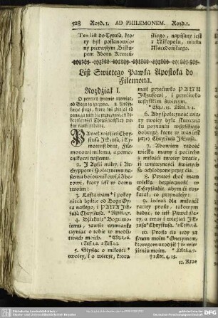 List Swietego Pawła Apostoła do Filemona