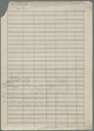 Symphonies, orch, op. 36a, cis-Moll, Sketches - BSB Mus.coll. 7.28 : [caption title:] op. 36