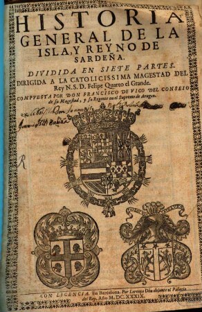 Historia general de la isla y reyno de Sardeña, 1