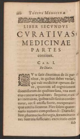 Liber Secundus Curativas Medicinae Partes continet.