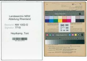 Entnazifizierung Toni Heydkamp, geb. 17.02.1896 (Pianistin)