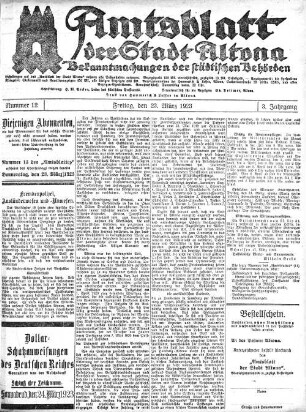 Nummer 12 : Freitag, den 23. März 1923