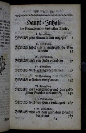 Haupt-Inhalt der Betrachtungen des ersten Theils.