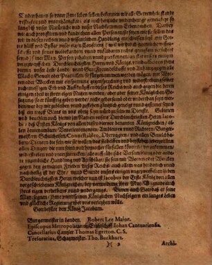 Erklärung Der Höchsten, auch Fürnehmen Herrn und vom Adel In Engelland von der Succession ... Jacobi VI. Königs von Schottlandt ... : Auß dem Englischen Exemplar inn Hochteutsch ubergesetzt