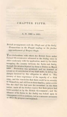 Chapter Fifth. A.D. 1809 to 1811
