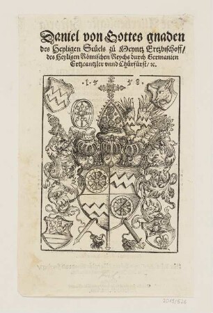 Wappen Daniel Brendel von Homburg, Erzbischof und Kurfürst von Mainz