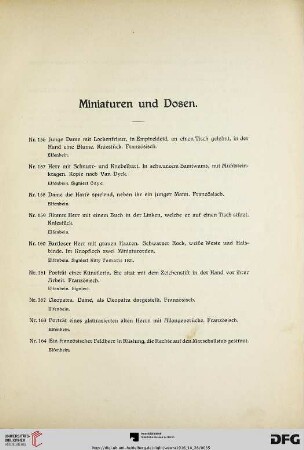 Miniaturen und Dosen (Nr. 156-251)