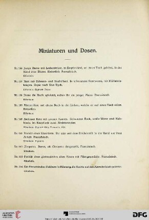 Miniaturen und Dosen (Nr. 156-251)