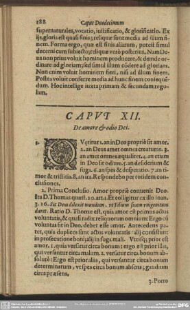 Caput XII. De amore & odio Dei