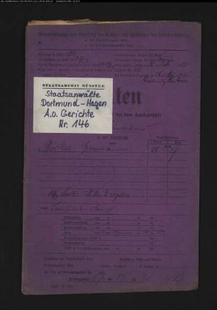Landfriedensbruch (Plünderungen in Dortmund am 2.7.1919) Böcker, Hermann