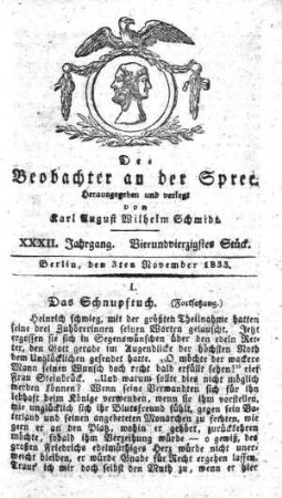 44. Stueck, 3. November 1833