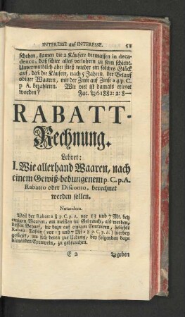 Rabatt-Rechnung.