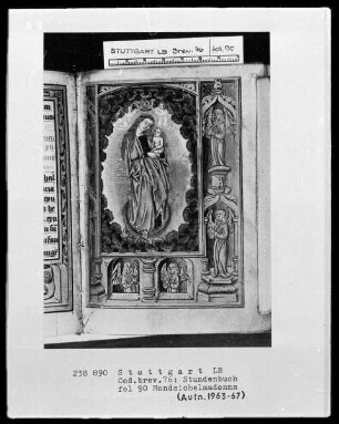 Niederdeutsches Stundenbuch (Lüning-Bergheim-Gebetbuch) — Madonna als Himmelskönigin, Folio 89verso
