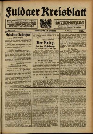 Ausgabe vom Montag, den 19. Oktober 1914.
