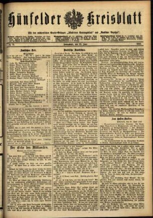 Ausgabe vom Samstag, den 22. Juni 1912.