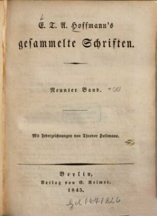 E. T. A. Hoffmann's gesammelte Schriften, 9