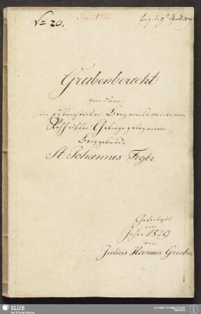 Grubenbericht von dem in Eybenstöcker Bergamtsrevier am, Rehhübler Gebirge gelegenen Berggebäude St: Johannes Fdgbr. - 18.6824 4.