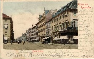 Postkartenalbum. "Gruss aus Karlsruhe". Kaiserstraße