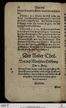 Der ander Theil. Von deß Menschen Erloesung