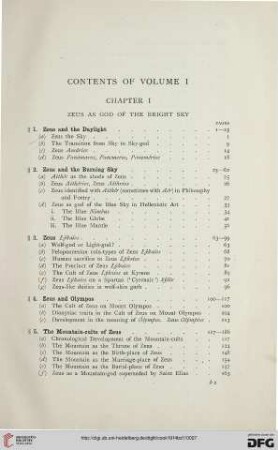 Contents of Volume I
