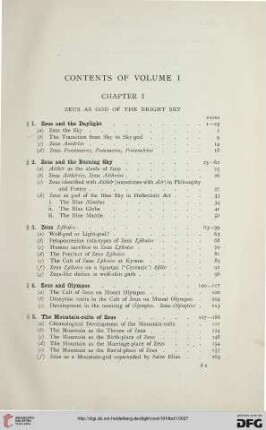 Contents of Volume I