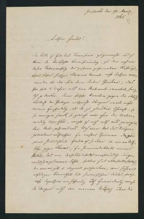 33r-34v, Brief: Greifswald den 19. Maerz 1865