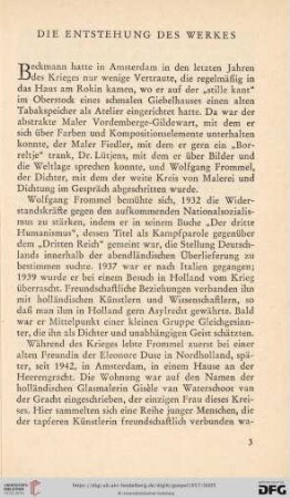 Die Entstehung des Werkes