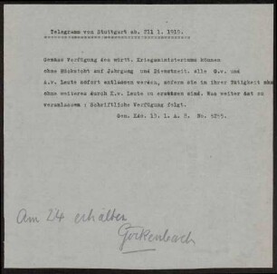 Allgemeine Regelung für zu entlassende Mannschaften