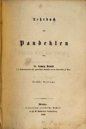Lehrbuch der Pandekten