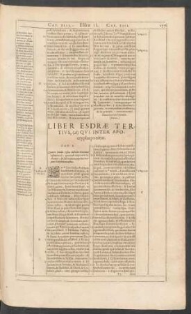 Liber Esdrae Tertius, (A) Qui Inter Apocrypha ponitur