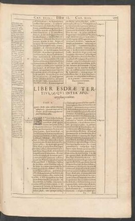 Liber Esdrae Tertius, (A) Qui Inter Apocrypha ponitur