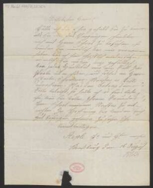 Brief an B. Schott's Söhne : 16.08.1833