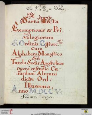 Bernardin Schuemacher: Sarta tecta exemptionis et privilegiorum ordinis Cisterciensis