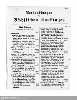116. Sitzung