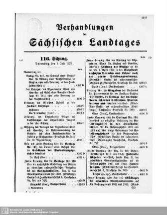 116. Sitzung