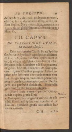 IIII. Caput De Perfectione Humanae naturae Christi.