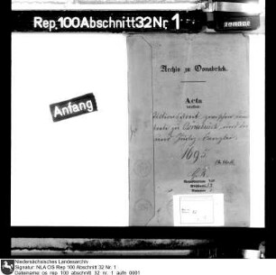 Jurisdiktionsstreit zwischen dem Magistrat zu Osnabrück und der Land- und Justizkanzlei
