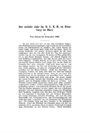 Das sechste Jahr im D.L.E.H. zu Ilsenburg im Harz