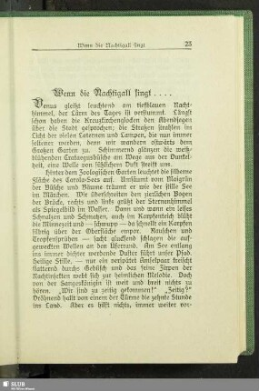 Wenn die Nachtigall singt ....