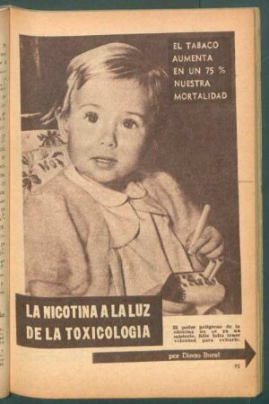 La nicotina a la luz de la toxicología : El tabaco aumenta en un 75% nuestra mortalidad