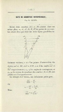 Note de géométrie infinitésimale.