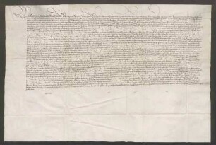 Schuldbrief des Bischofs Georg von Speyer gegenüber Clemens Clemm, Amtmann zu Madenburg, über 500 Gulden zu 4,5 Prozent.