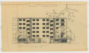 Wohnhäuser Hohenstaufenstraße / Schwäbische Straße 27-29 / Starnberger Straße 7 / Lindauer Straße 1-2, Berlin-Schöneberg: Ansicht Lindauer Straße 1:100