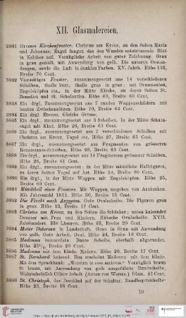 XII.Glasmalereien (Nr. 3881 - 3940)