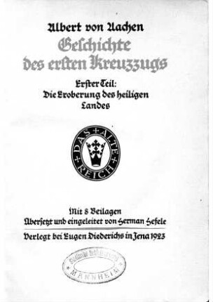 1: Die Eroberung des heiligen Landes
