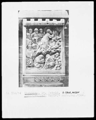 Relief: Christus auf dem Ölberg, Wappen der Geuder