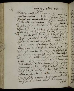 Paris/Vincennes 1. - 20. Oktober 1715
